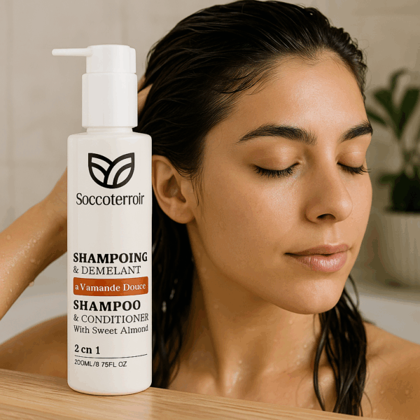 Shampoing & Démêlant 2 en 1 à l’Amande Douce – 200 ml – Image 2